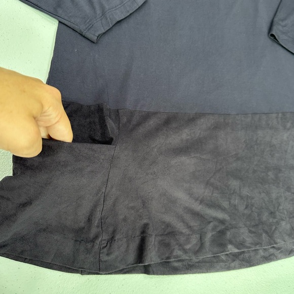 LOGO by Lori Goldstein Eggplant Two-Tone Tunic With Pockets - Picture 3 of 5